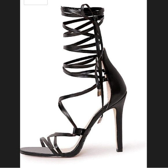 New Sexy Black Tie Up gladiator Heels - Picture 2 of 7